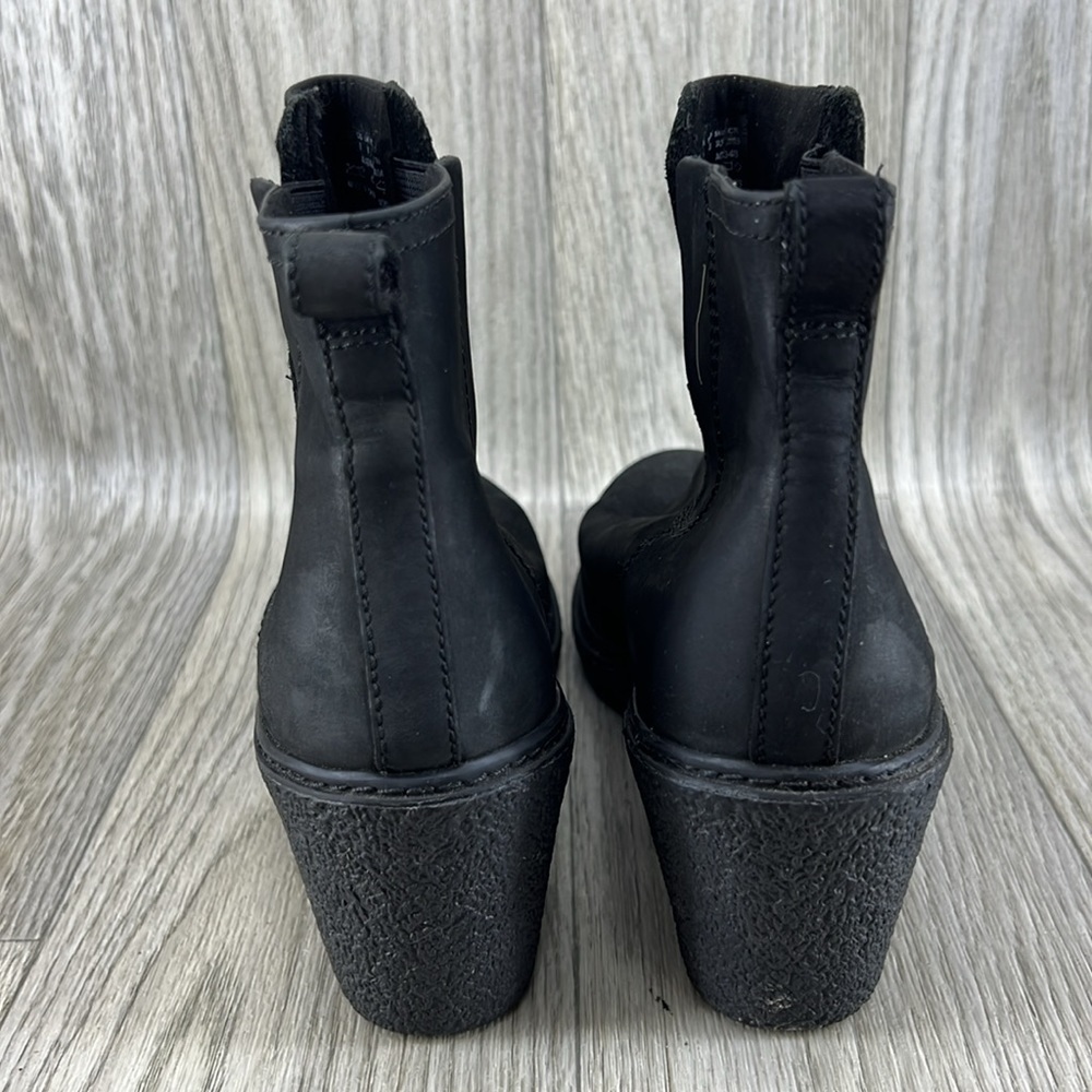 Timberland Amston Chelsea Pull On Leather Black Wedge Boots Women - Picture 6 of 10